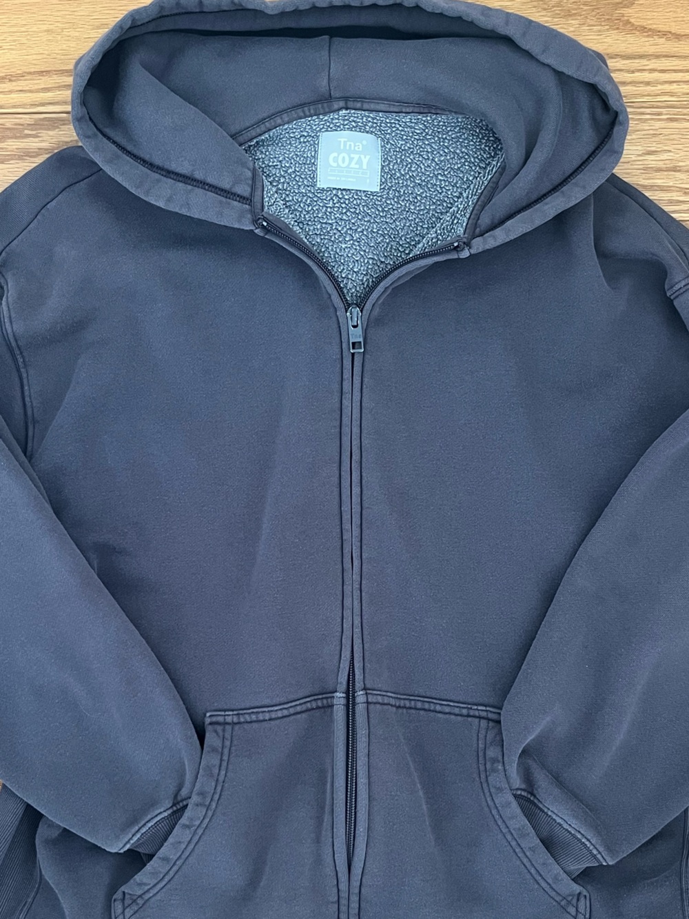 TNA Aritzia Zip up Hoodie - Charcoal Gray